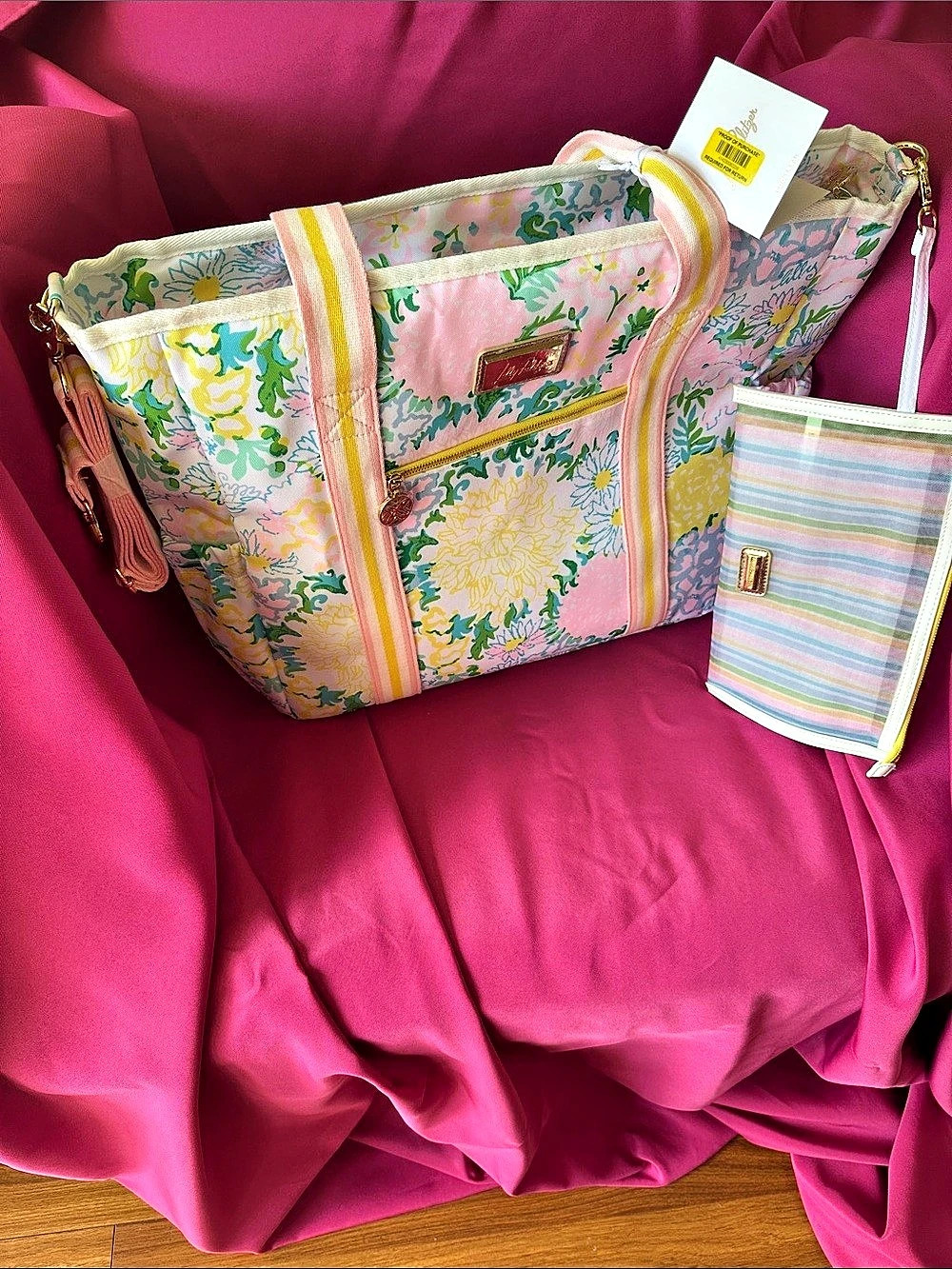 Lilly Pulitzer Cooler Bag Floral Tote in Pink & Multicolor NWT